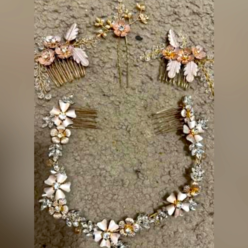 4 piece bridal hair accessories